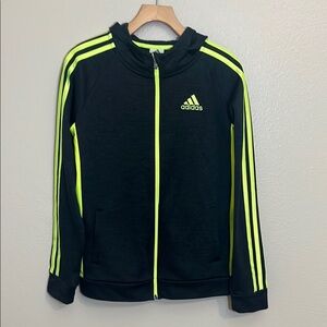 Adidas Youth Black Zipper Hoodie Sweatshirt